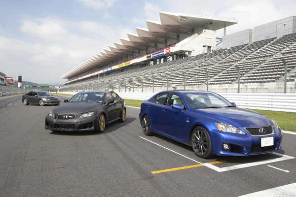 2008 Lexus IS F (right), IS F prototype and IS F concept (left)