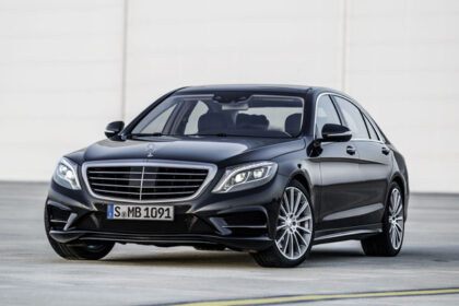 Elegant with a touch of aggression, the big S-Class Mercedes looks superb