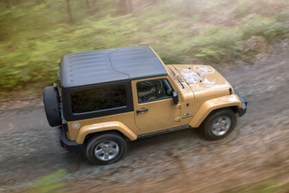 Picture a single- or dual-cab at rear of the cabin on these Jeep Wranglers.